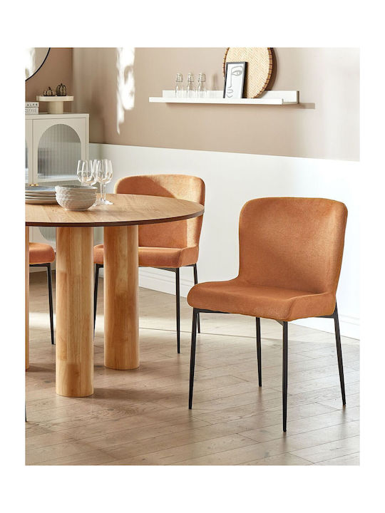 Dining Chair Set 2 Fabric Orange Ada