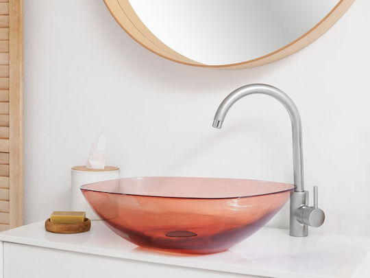 Beliani Επικαθήμενος Νιπτήρας Πορσελάνης 54x36cm Red Beliani Επικαθήμενος Νιπτήρας Πορσελάνης 54x36cm Red