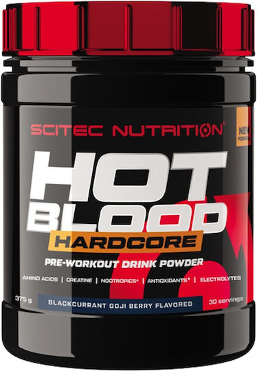 Scitec Nutrition Hot Blood Hardcore Pre Workout Supplement 375g Blackcurrant Goji Berry