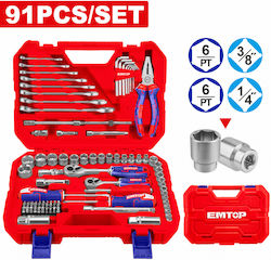 Emtop EHTS00911 Βαλίτσα με 91 Εργαλεία