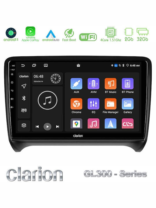 Clarion Sistem Audio Auto pentru Audi Magazin online 2007-2015 (Bluetooth/USB/WiFi/GPS/Apple-Carplay/Android-Auto) cu Ecran Tactil 9"