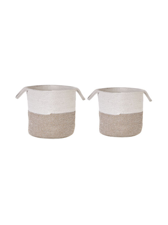 Set 2 weiße Baumwollkörbe Beige Pazha