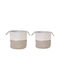 Set 2 weiße Baumwollkörbe Beige Pazha