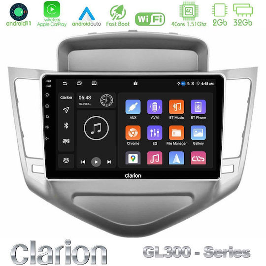 Clarion Auto-Audiosystem für Chevrolet Cruze 2009-2012 (Bluetooth/USB/WiFi/GPS/Apple-Carplay/Android-Auto) mit Touchscreen 9"