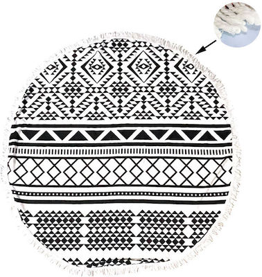 Boho White Black Beach Towel 150cm