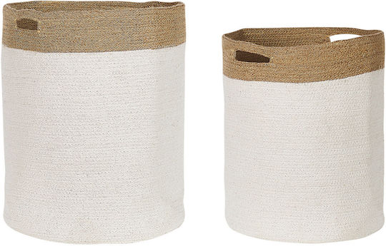 Set 2 Weiße Baumwollkörbe Beige Kardh