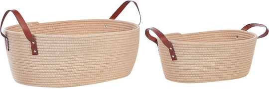 Set 2 Beige Baumwollkörbe Gissar