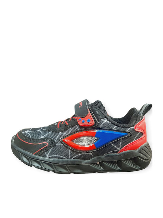 Spider Kids Sneakers with Scratch & Lights Black