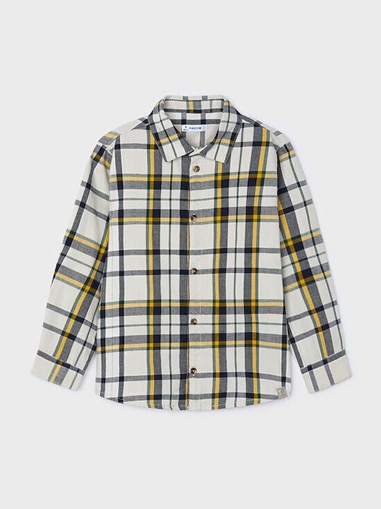 Mayoral Kids Checked Shirt Yellow