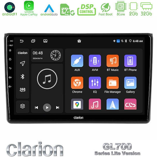 Clarion Auto-Audiosystem für Seat Exeo Audi A4 2008-2013 (Bluetooth/USB/WiFi/GPS/Apple-Carplay/Android-Auto) mit Touchscreen 9"