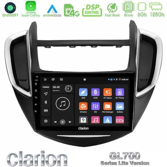 Clarion Sistem Audio Auto pentru Chevrolet Trax 2013-2020 (Bluetooth/USB/WiFi/GPS/Apple-Carplay/Android-Auto) cu Ecran Tactil 9"
