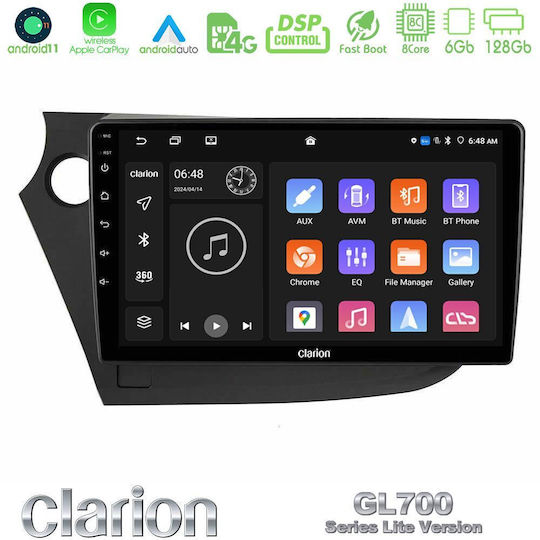 Clarion Auto-Audiosystem für Honda Einblick 2009-2015 (Bluetooth/USB/WiFi/GPS/Apple-Carplay/Android-Auto) mit Touchscreen 9"