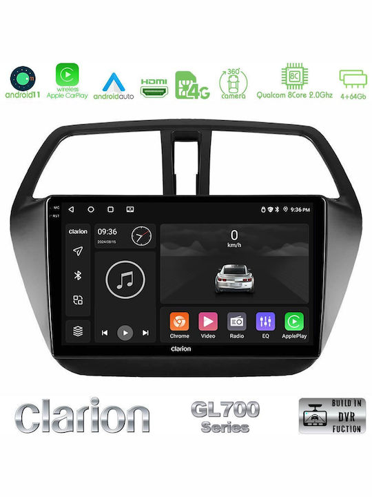 Clarion Sistem Audio Auto pentru Suzuki SX4 S-Cross 2014> (Bluetooth/USB/WiFi/GPS/Apple-Carplay/Android-Auto) cu Ecran Tactil 9"