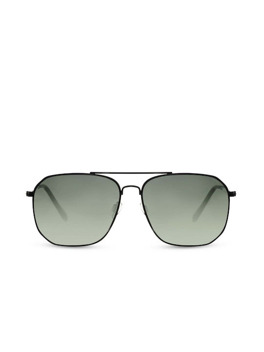 LimeShade Men's Sunglasses with Black Metal Frame and Green Lens LS2784