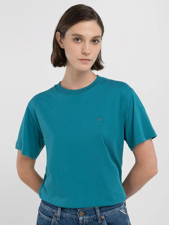 Women's Blouse Short Sleeve Petrol (Item J062)