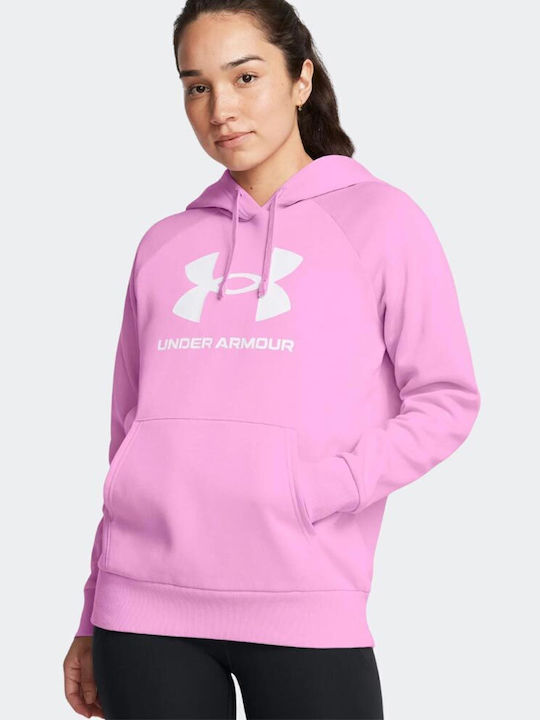 Under Armour Rival Damen Sweatshirt Kapuzen Pink