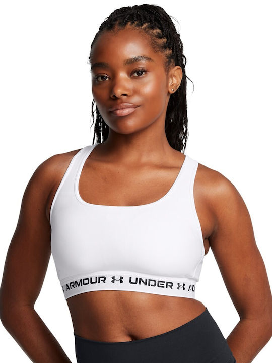 Under Armour Crossback Mid Bra Γυναικείο Μπουστάκι Λευκό