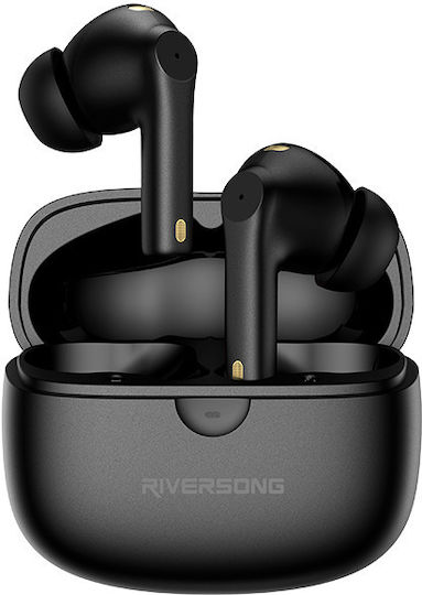 Riversong Utopia H5 In-ear Bluetooth Handsfree Ακουστικά με Αντοχή στον Ιδρώτα και Θήκη Φόρτισης Μαύρα