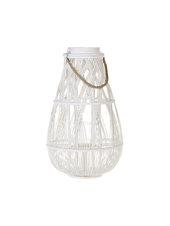 Beliani Wooden Lantern White