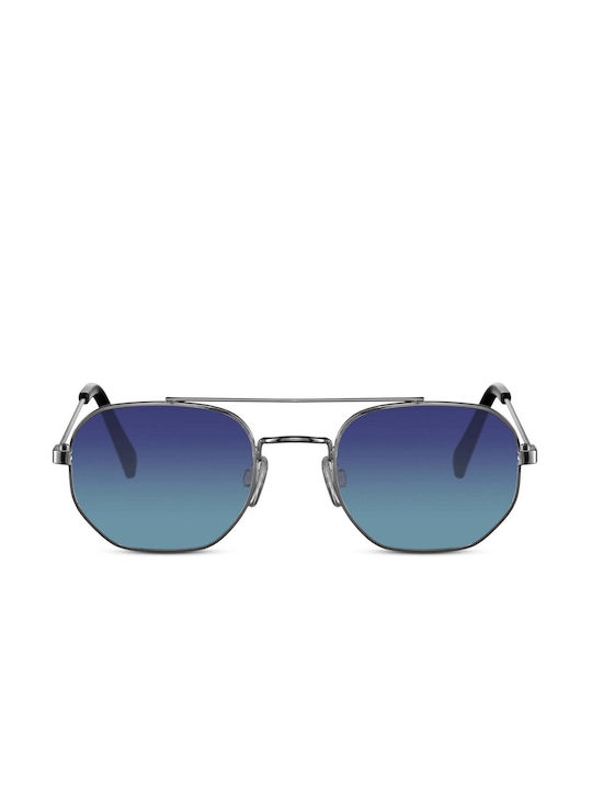 LimeShade Sunglasses with Silver Metal Frame and Blue Gradient Lens LS6024