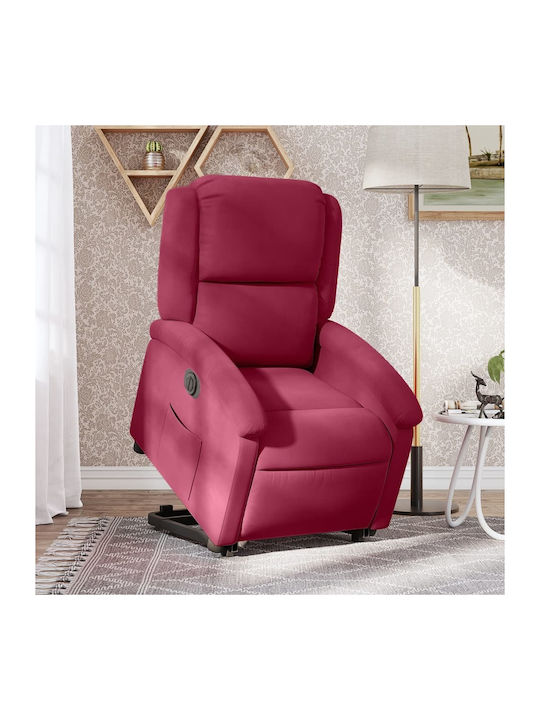 Relaxsessel mit Fußhocker Samt Bordeaux 71x86.5x99.5cm