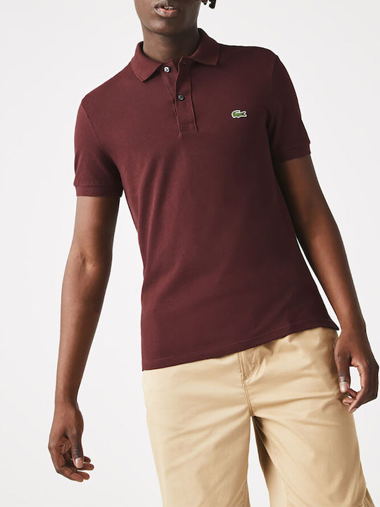 Lacoste Men's Short Sleeve Blouse Polo Red Wine