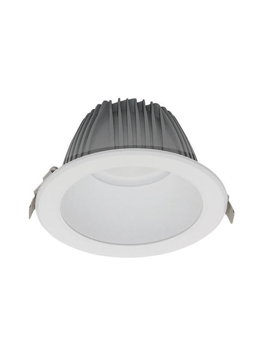 Elmark Round Metallic Recessed Spot with Integrated LED and Warm White Light White 16x16cm. 1pcs