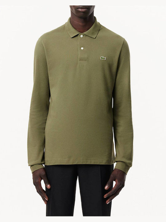 Lacoste Ανδρική Μπλούζα Μακρυμάνικη Polo Olive