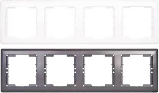 Mutlusan Daria Switch Frame 4 Positions Horizontal Installation in White Color 10198