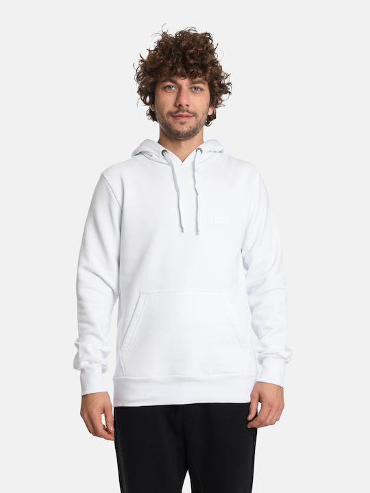 Life Style Butiken Men's Sweatshirt with Hood and Pockets white