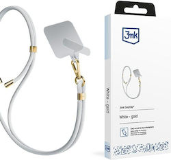 3MK Curea pentru gât pentru telefoane mobile Alb