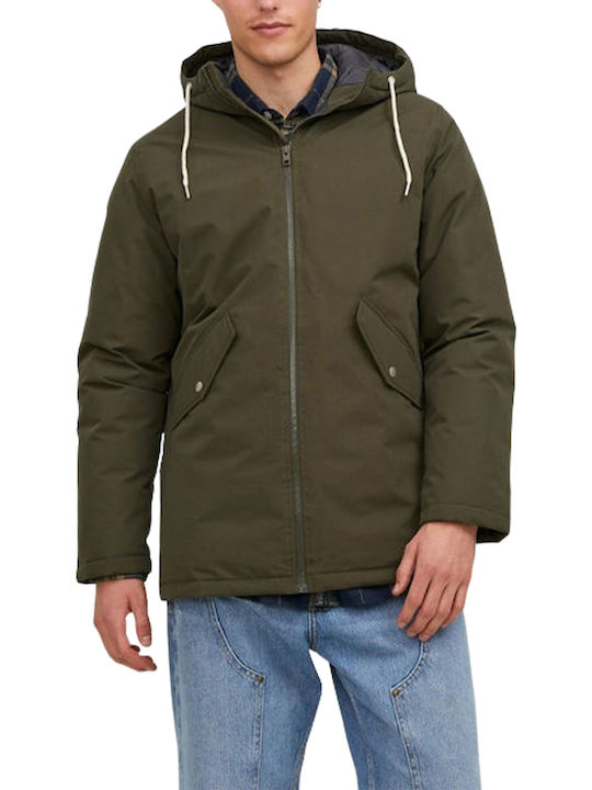 Jack & Jones Χειμωνιάτικο Μπουφάν Χακί