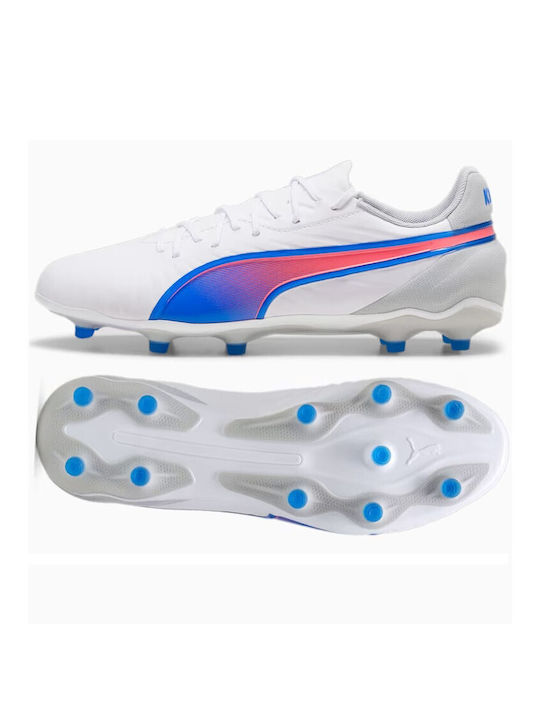 Puma King Match FG/AG Low Football Shoes with Cleats White