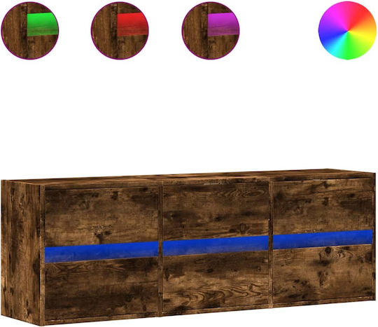 TV Stand Wooden Smoky Oak L130xW31xH45cm