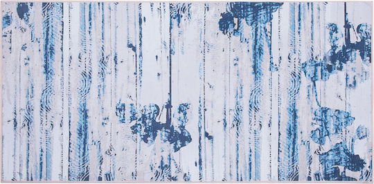 Beliani Burdur Rutschfest Teppich Flur Blau 80x150cm