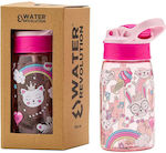 Water Revolution Cats Tritan Bottle 'Cats' Straw 500ml Pink