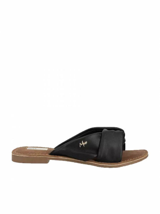 Mexx Leather Women's Flat Sandals in Black Color