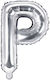 Letter Balloon P Silver 35cm