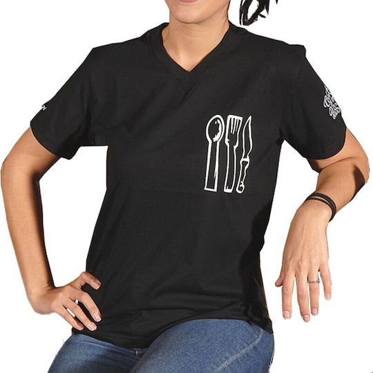 Tips Bluse Koch Baumwolle Damen Schwarz