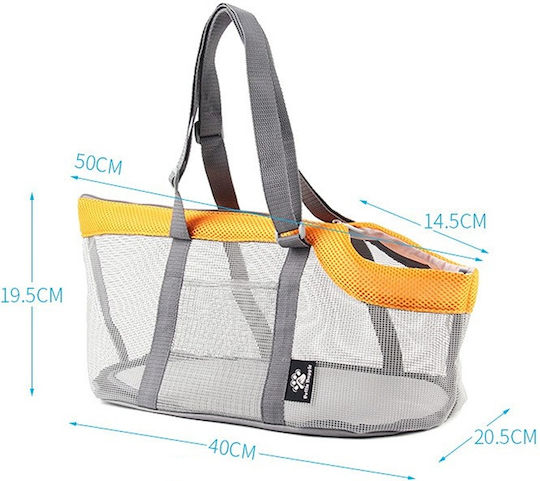 Summer Dog Cat Carrier Fully Ventilated Polyester Oxford Fabric Up to 5.5 kg M50xW20.5xH19.5cm Yellow