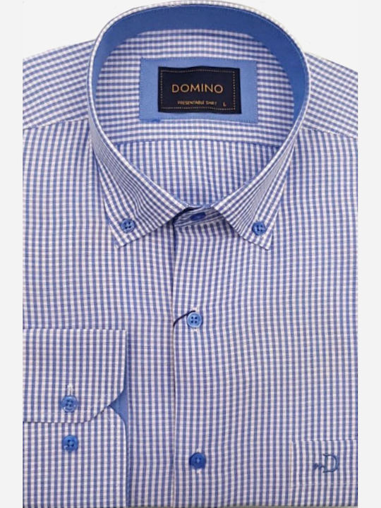 Domino Bumbac Cămașă Sky Blue