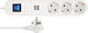 REV Power Strip 3 Positions with 2 USB-A and Cable 1.4m