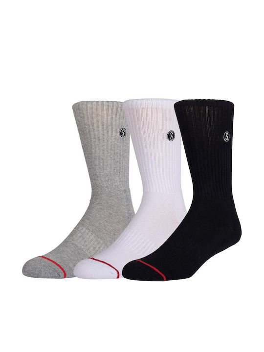 Salty Crew Men's Socks Black White Grey 3Pack Salty Crew Men's Socks Black White Grey 3Pack