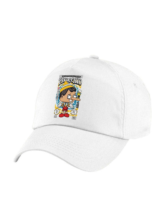 Koupakoupa Kids' Hat Jockey Fabric Pinocchio White