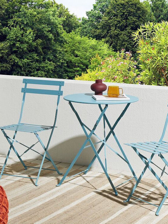 Set Sala De Mese Pentru Exterior 3 Piese Turcoaz