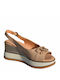 Damenplattformen Beige