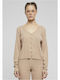 Women's Knitted Cardigan Beige Melange