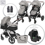 Lorelli Viola Verstellbar 3 in 1 Baby Kinderwagen Geeignet für Neugeborene Opaline Grey