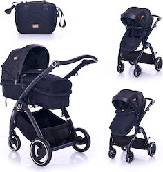 Lorelli Adria 2 in 1 Adjustable 2 in 1 Baby Stroller Suitable for Newborn Black Silver 12.20kg