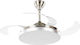Beliani Ibar Ceiling Fan 50cm with Light Fixture Silver